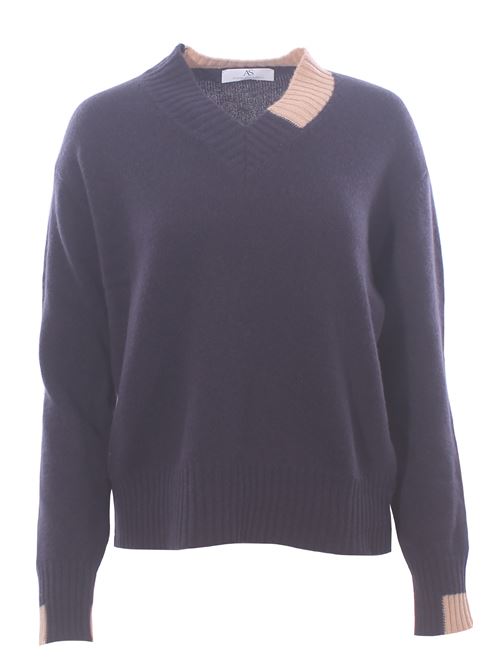 collo a v bicolore ANNA SERAVALLI | S1962M02202/024